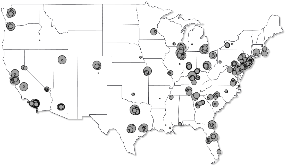 map of Amazon's national distribution network 2018